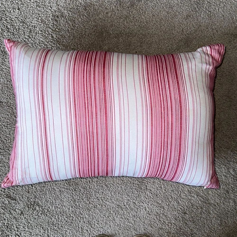 Pink and Red Striped Throw Pillow! - Picture 2 of 3